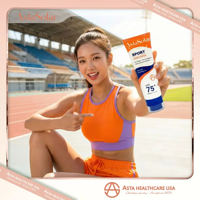 AstaSolar Kem chống nắng Sport SPF 75+ và PA++++ - Chăm sóc da toàn diện, chống thấm nước & mồ hôi, không gây nhờn rít 3