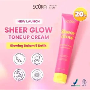 SCORA Sheer Glow Tone Up Cream 20 Gr wajah normal anti-penuaan moisturiser & mist