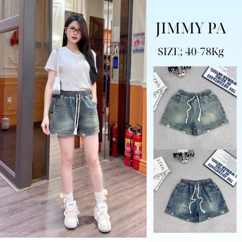 A6015 Quần Short Nữ Jeans Cạp Cao Ống Rộng Cạp Chun Co Dãn. Chất Liệu Jeans Mềm Mát Thời Trang Hè - Mặc Đi Học Đi Chơi Đều Xinh SIZE:40-78kg - JIMMY PA