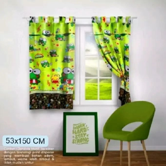 Gorden Jendela Karakter Doraemon Minimalis Ukuran 150×50 cm Dekorasi Kain Curtain 3