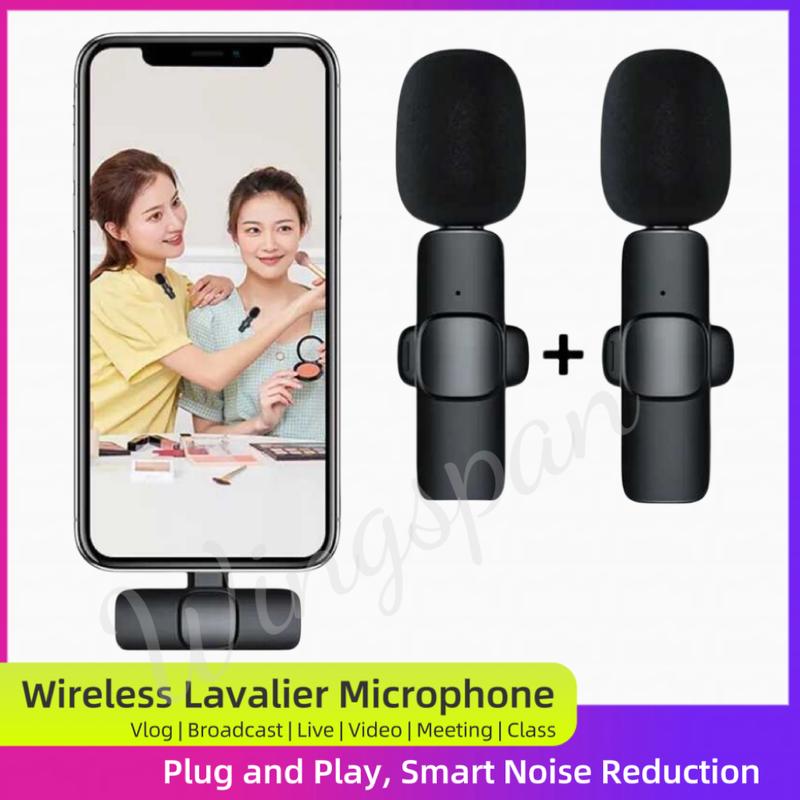 Vlog Wireless Lavalier Microphone Type C Noise Reducing Microphone Dual ...