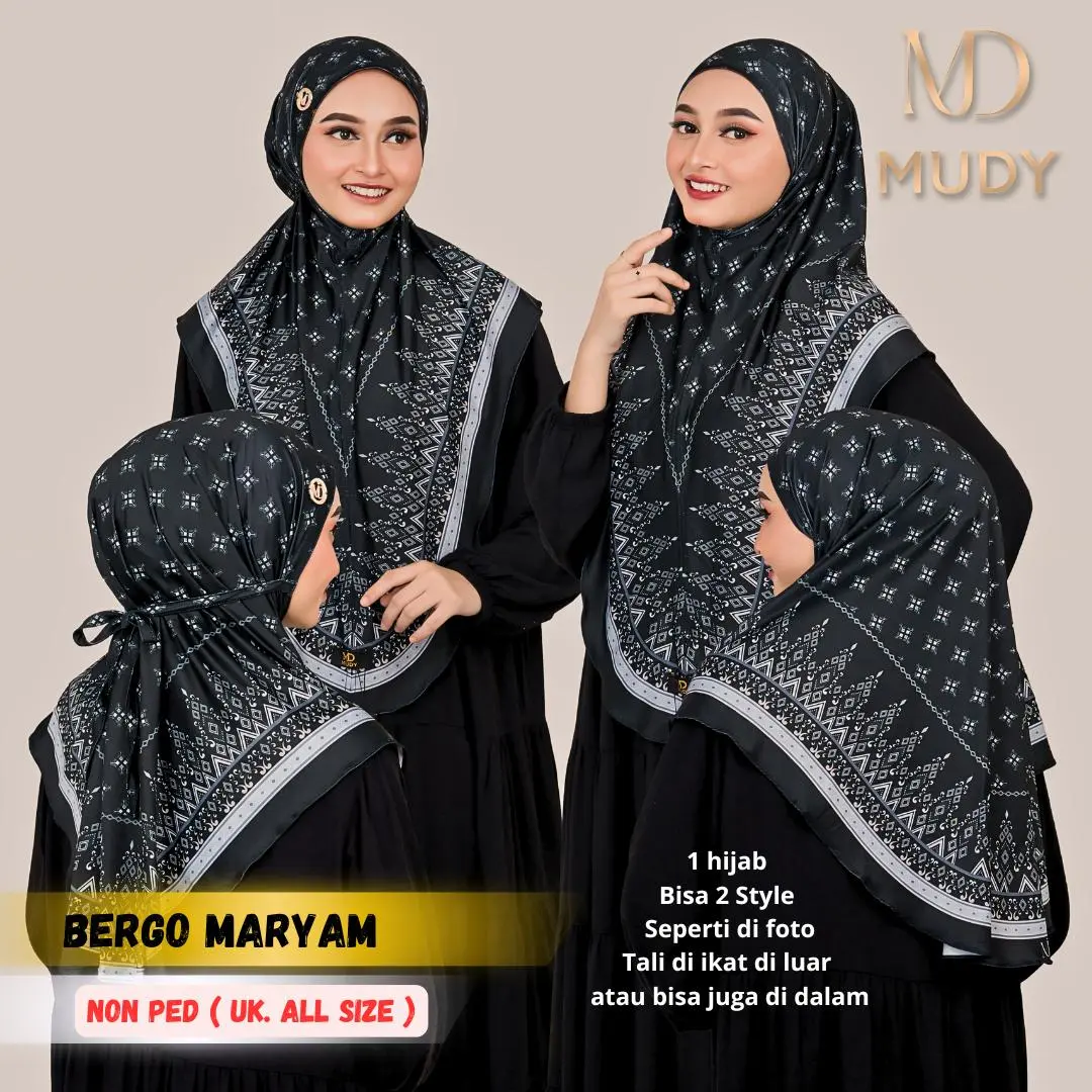 Jilbab instan daily hijab bergo MARYAM MOTIF Mudymudy