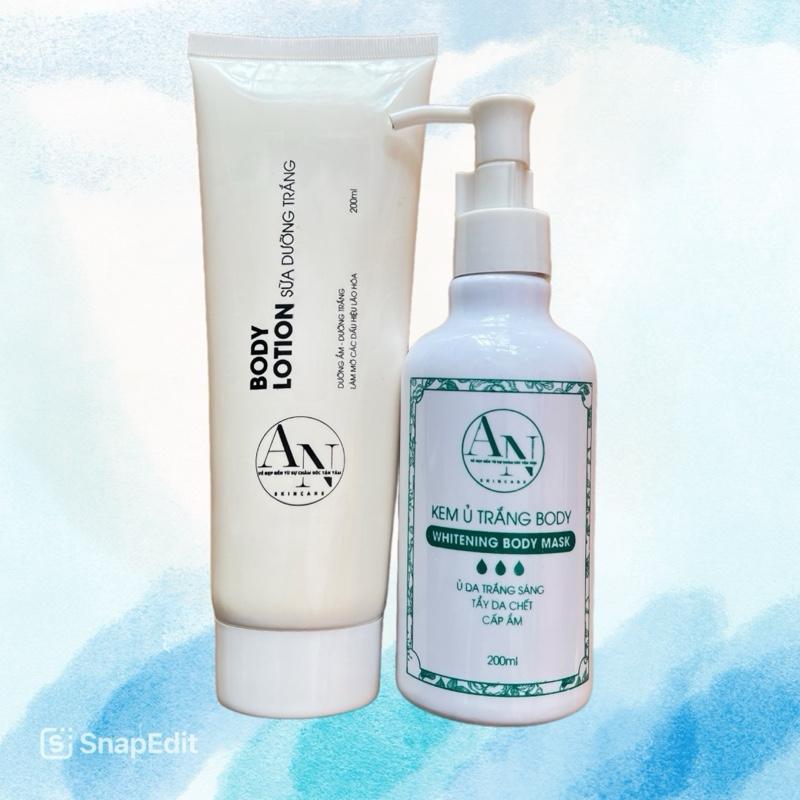 Tặng Tết Mua 1 tặng 1 Sữa dưỡng body lotion AN SKINCARE 200ml tặng kèm Kem ủ trắng body AN SKINCARE 200g Kem Body Làm Đẹp Da