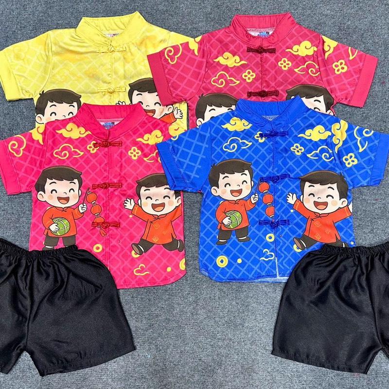   BBT6  Bộ quần áo bà ba đùi nút tàu cho bé trai chất Satin cao cấp 6kg-14kg  được chọn màu đồ Tết cho bé trai 