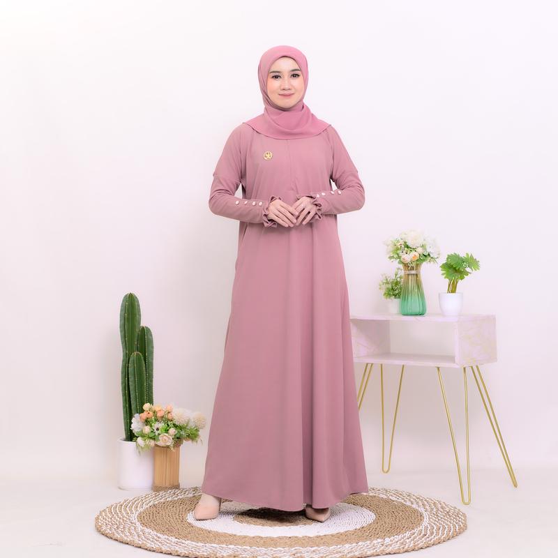Gamis Arafah Bahan Snowy Knit Premium Adem Dan Lembut Anti Panas 6