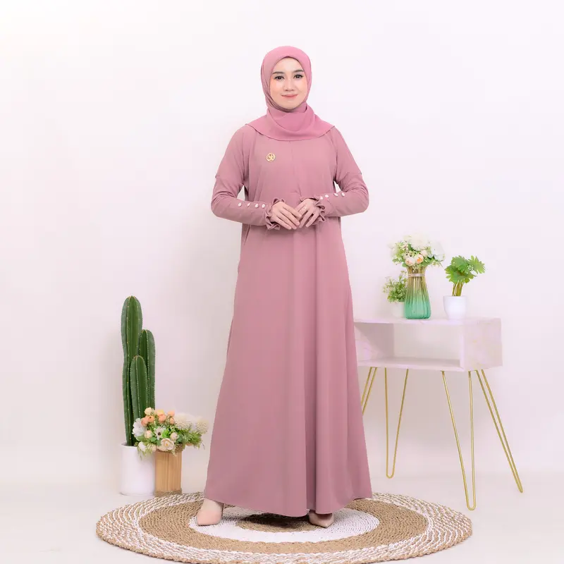Gamis Arafah Bahan Snowy Knit Premium Adem Dan Lembut Anti Panas 6