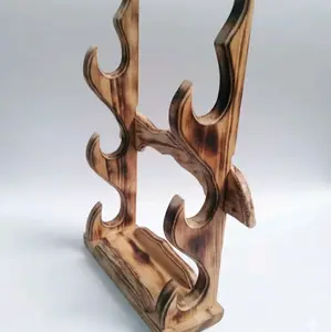 Tatakan / stand / rak penyimpanan pisau 3 tahap motif bakar