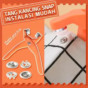 [100 buah] Set alat pemasangan kancing, alat tanpa paku dan tanpa jahit untuk seprai, penutup selimut, dan kancing pakaian