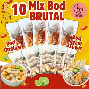PAKET BUNDLING INSTAN BRUTAL ( BOCI AYAM SUWIR 5PCS X  BOCI ORIGINAL 5PCS) pedas food Kaldu Kuah Seblak - EKONOMIS