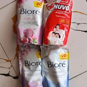Sabun Cair Biore dan Nuvo 800ml Wangi dan Lembut Tahan Lama