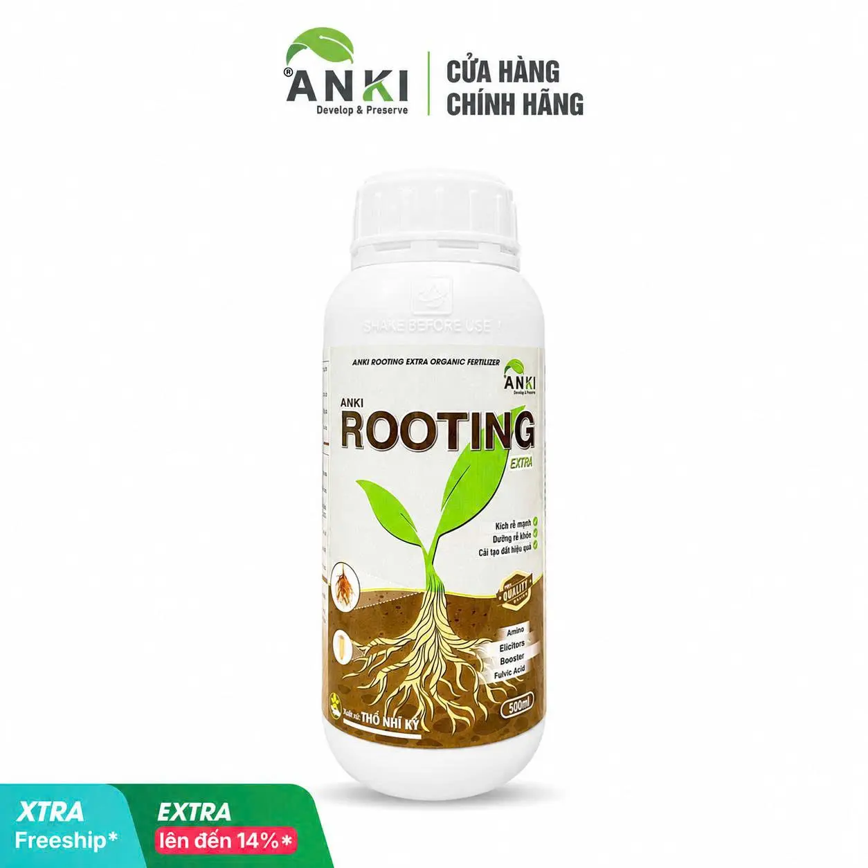 Chai phân bón Rooting Extra kích rễ mạnh 500ml nhập khẩu Châu Âu - (ANKI ROOTING EXTRA)