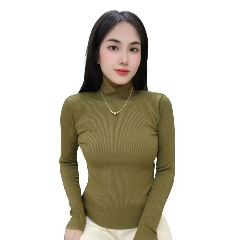 ÁO THUN CỔ LỌ ủ Kem Tăm Lạnh Tay Dài ( 40 - 55Kg )