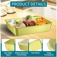 Gambar ⟪ ISCHAINDYOFCI ⟫ TEXANIA BELI 2pcs Free 3pcs Food Box GOLD Stainless Steel - Bisa di Microwave / Oven - Bisa di kulkas FREE 1 SET PISAU PINK - Foodbox GOLD isi 5 - Set pisau isi 4, PO dari Texania house ware store Kab. Tangerang 2 Tokopedia