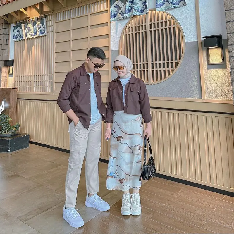 Outfit Couple - Kemeja Kanvas Couple Sudah isi 2 Pcs - Baju Couple Pria Wanita Korean Style 4