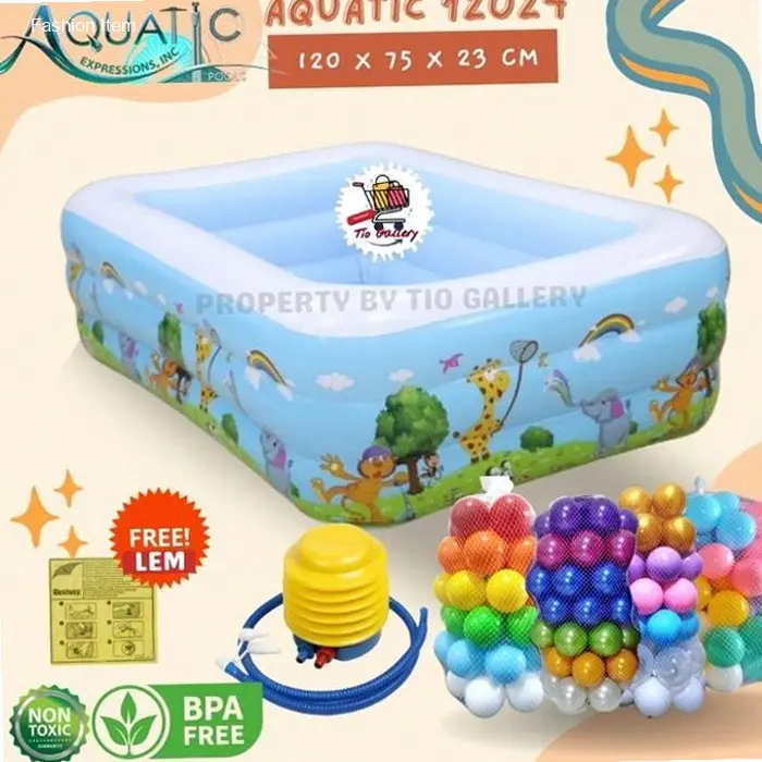 Kolam Renang Anak dan Bayi Jumbo Aquatic ukuran 1.2 Meter - Paket Kolam ...