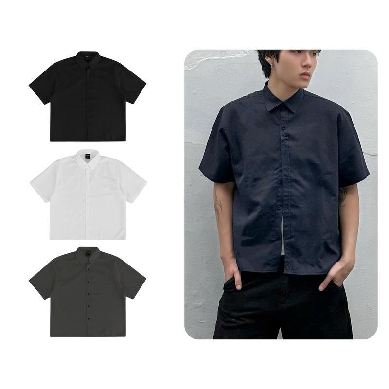 Áo sơ mi cộc tay Boxy Coastals ODIN CLUB Áo sơ mi nam nữ form boxy tôn dáng chất liệu vải thô hàn thoải mái thông thoáng