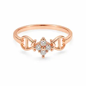 Emasku Jewelry PERHIASAN Cincin SELA BUNGA wanita Elagan Titanium Rose gold/Emas muda Anti karat CN65