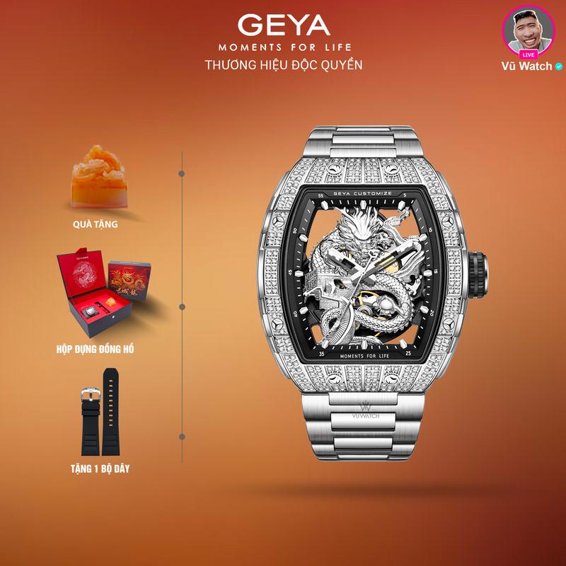 Đồng hồ cơ nam GEYA G78162 [1030] | Tặng 1 bộ dây, hộp đựng, ấn ngọc & 1 lần thay kính miễn phí