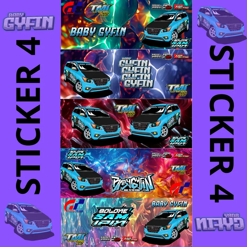 Stiker Baby Gyfin New Terbaru Mobil Biru V2 Limited terbaru 3