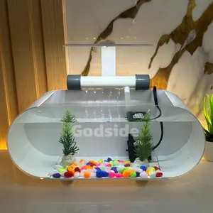 AKUARIUM MINI FULL SET AIR TERJUN UKURAN MINI 30x11,5x12cm Akrilik Aquascape Full Set Paludarium dengan Pompa 3 Watt & Lampu LED Strip 5 Volt Garansi 100% Termurah