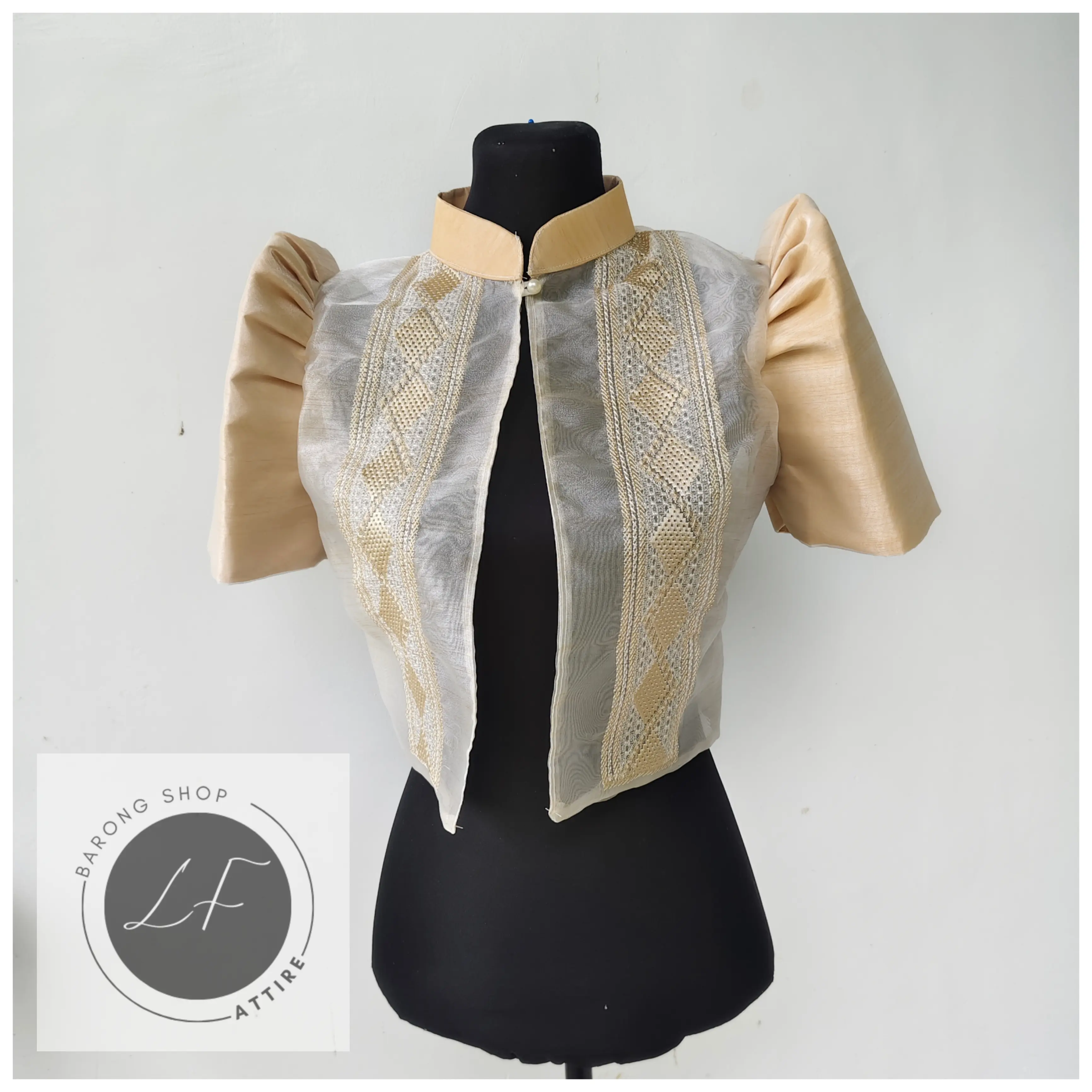 Filipiniana Bolero Mocca Full Diamond design