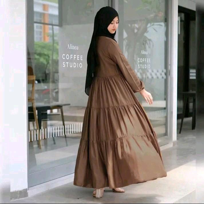 (promo) gamis canda rempel susun airflow premium/ gamis polos busui terlaris 2024/gamis premium/ gamis muslim 3
