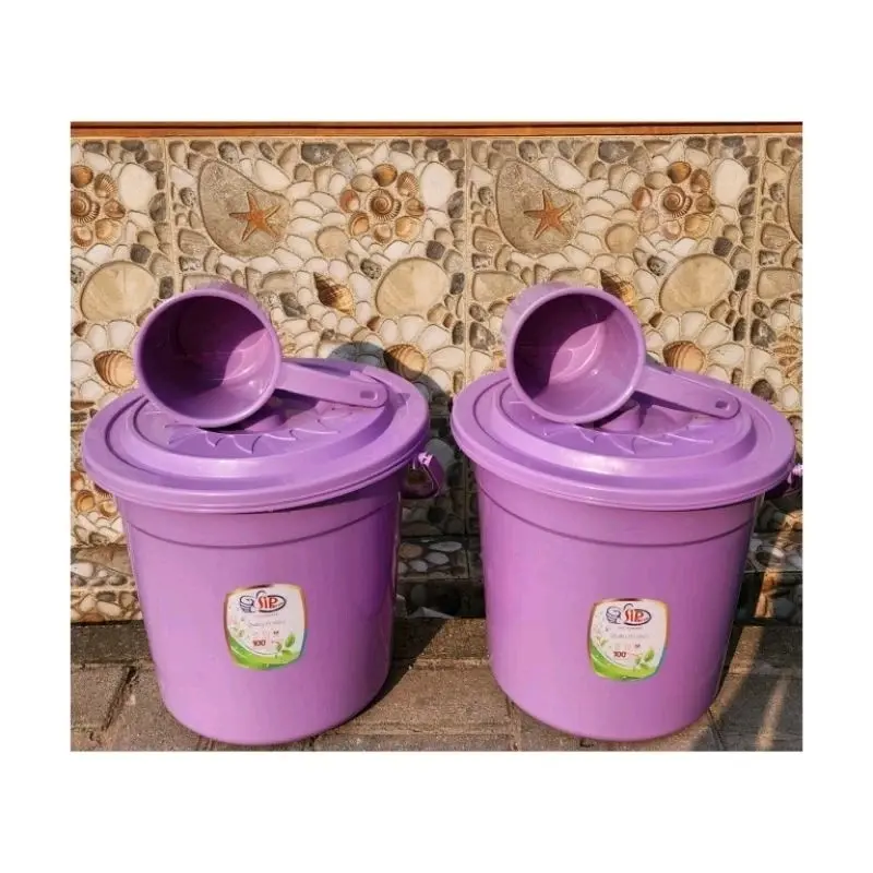 Ember Plastik 6 Galon/15 Liter Ungu Merk Siplbrolo + Tutup Free Gayung Mandi Ungu/Ember Mandi Tebal Warna 1
