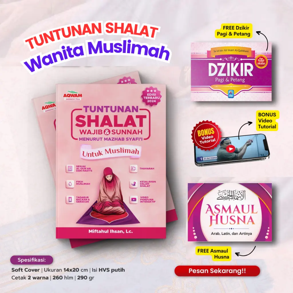 (Bonus 2 Buku) Tuntunan Shalat untuk Muslimah - Buku Solat Wajib dan Sunnah Wanita (Aqwam) Ori
