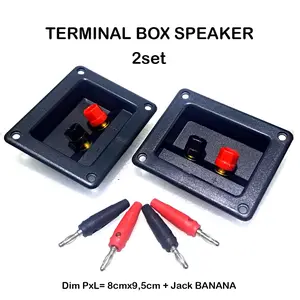 (2set) Terminal Box Speaker + Jack Banana Karet Merah Hitam -Aksesoris Speaker Box