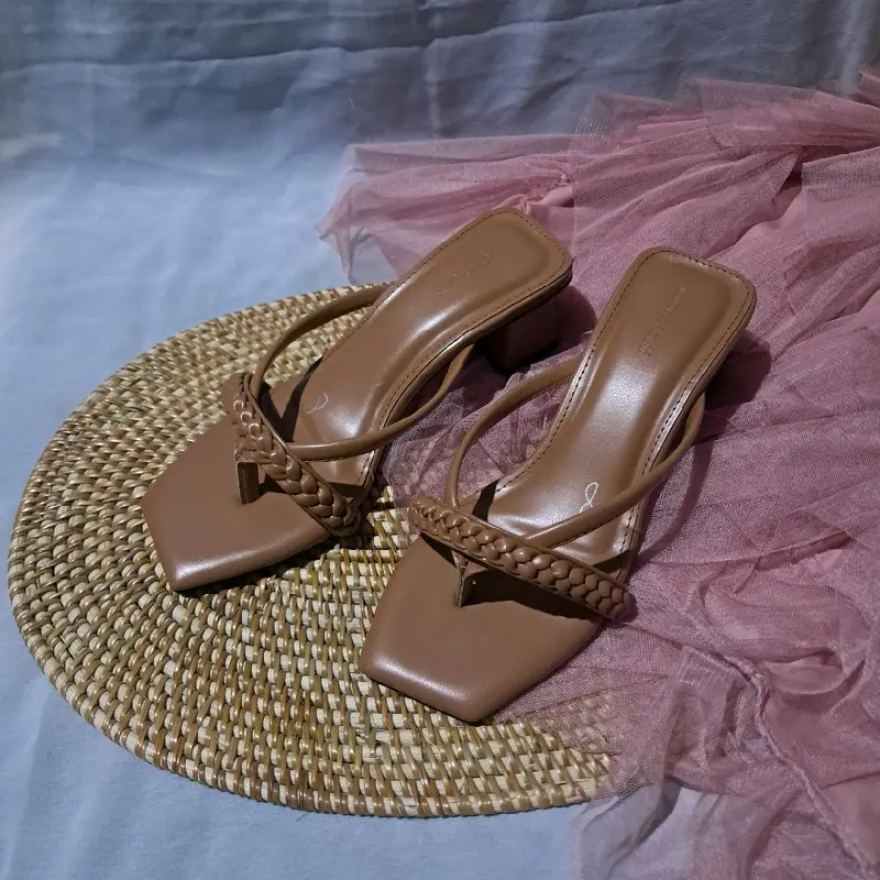 high heels wanita D3-07 sandal model kepang terbaru simple murah 7