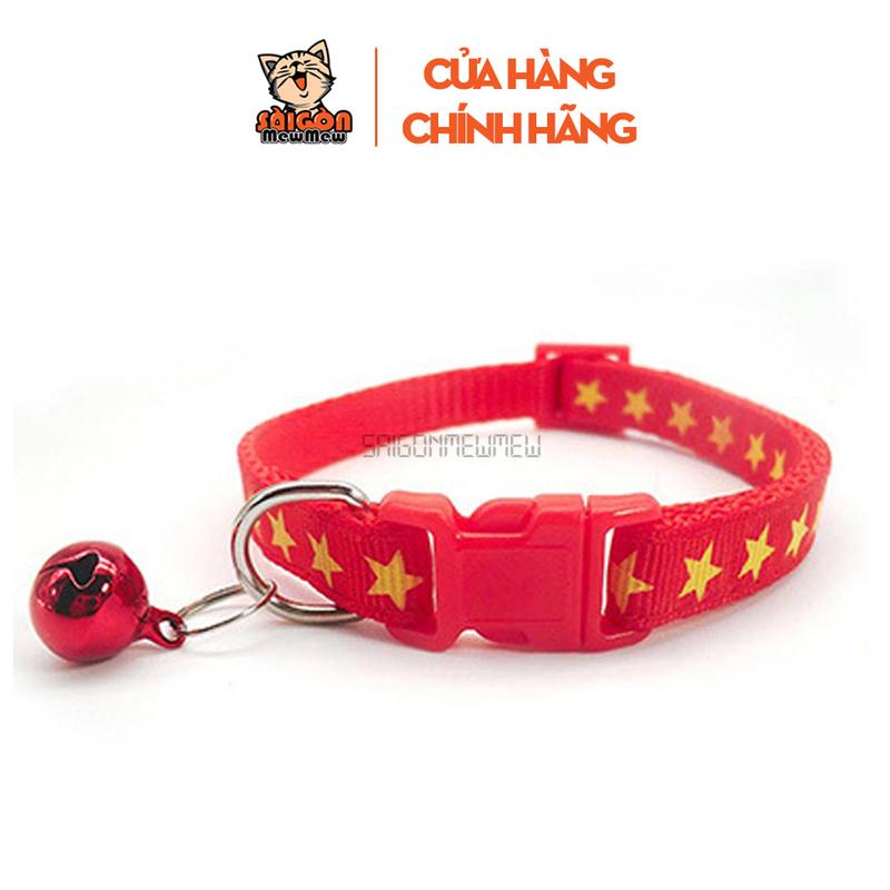  Vòng cổ lục lạc hình CỜ ĐỎ SAO VÀNG cho cún mèo dễ thương 