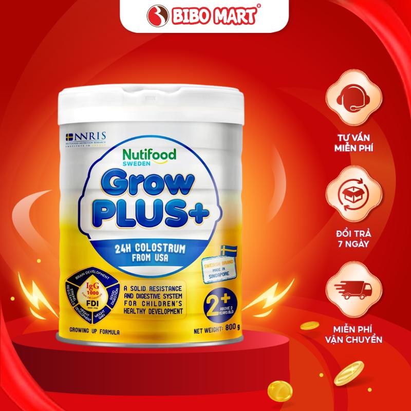Sữa bột GrowPLUS+ Vàng 2+ Lon 800g Bổ Sung Sữa Non Tăng Đề Kháng Hỗ Trợ Tiêu Hoá Cho Bé - BiboMart