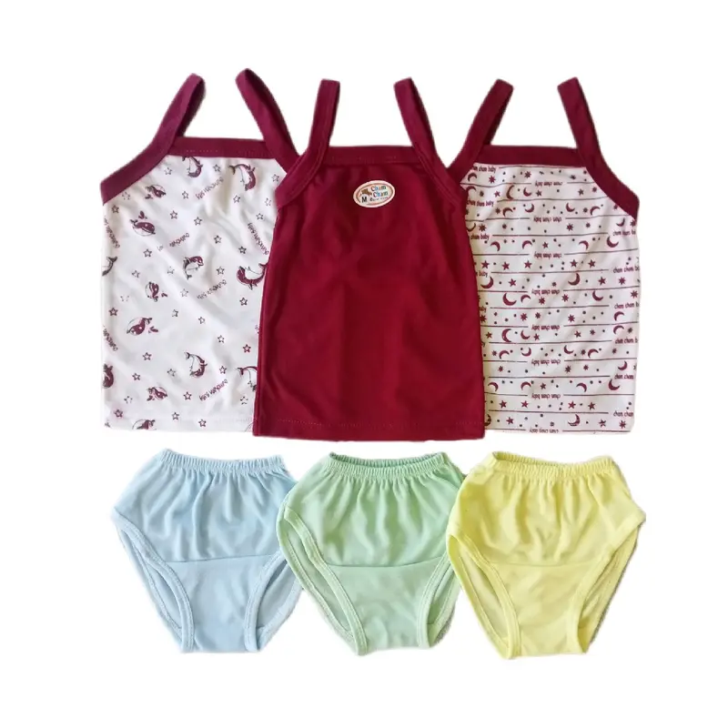 Paket Set Baju Dalam dan Celana Dalam Anak Perempuan dengan Tangtop dan CD - Fashion PE Double (3pcs tangtop+3pcs cd) Pakaian 3