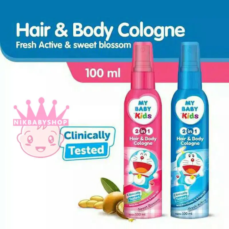 My Baby Kids Hair dan Body Cologne 100 ml (Parfum Minyak Wangi untuk Badan dan Minyak Rambut Anak - Exp: 12.2025)