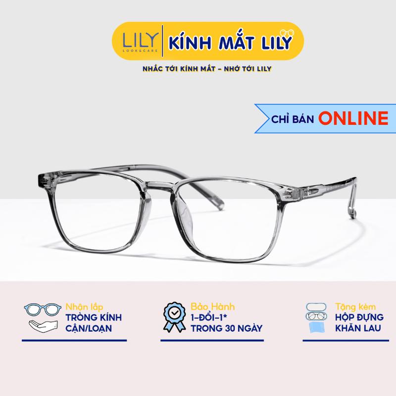 213 - Gọng kính cận vuông nam nữ Lilyeyewear chất liệu nhựa dẻo phụ kiện thời trang