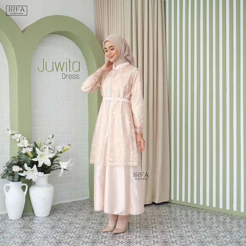 Product Introduction of Julissa Dress Free Outer Brokat Tille Mutiara Rompi Kondangan Gamis Pesta Polos 1