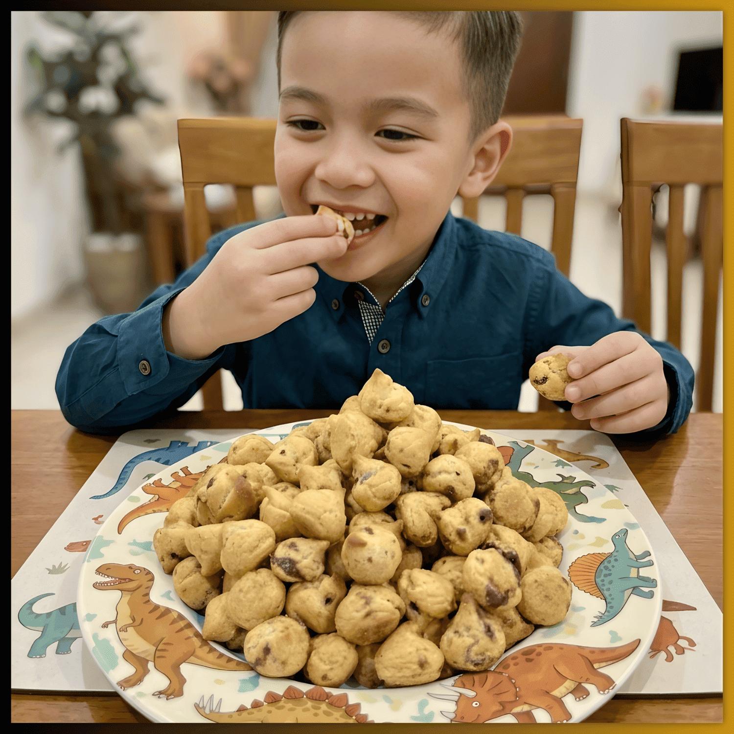 COD Halal Soes Coklat Cokelat/strawberry / mix rasa/halal Kue Sus Kering Isi soes coklat lumer 1 kg （Cemilan keluarga, cocok untuk dewasa dan anak-anak） Chocolate Food Makanan Snack Manis soes cokelat 1 kue soes coklat Toples Biskuit