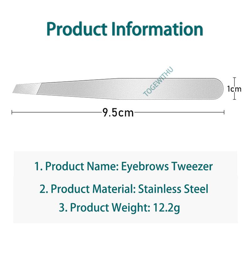 Product Introduction of Stainless Steel Slant Tweezer, Precision Tweezers for Eyebrows Ingrown Hair Removal Makeup Tools Fine Hairs Puller 28