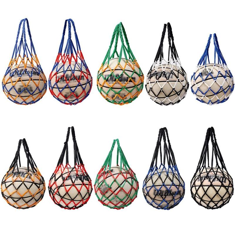 Durable Nylon Nylon Net Bag Weaving Multiple Colors Basketball Carry Bag Ball Pocket Football Balls 0
