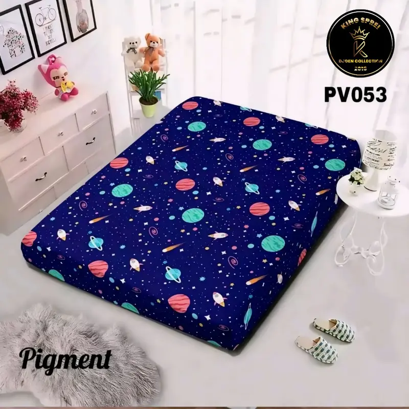 DISKON !!! Sarung kasur resleting Motif Galaxy Luar Angkasa Terviral / Urung kasur resleting Motif Karakter cowok / Sarung kasur resleting King Size Katun 0