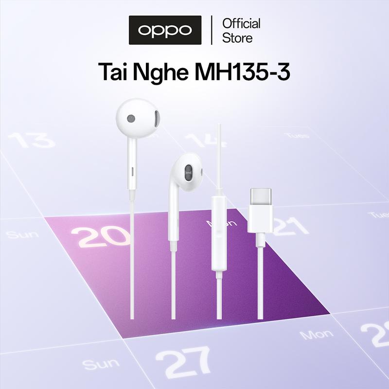 Tai Nghe Có Dây OPPO MH135-3 Type-C | Chỉ Tương Thích Với Điện Thoại OPPO Có Hỗ Trợ Tai Nghe Type C Analog | Không Hỗ Trợ Điện Thoại OPPO Reno13 Pro / Reno14 Series / Find Series | Nhét Tai Earphone | Hàng Chính Hãng