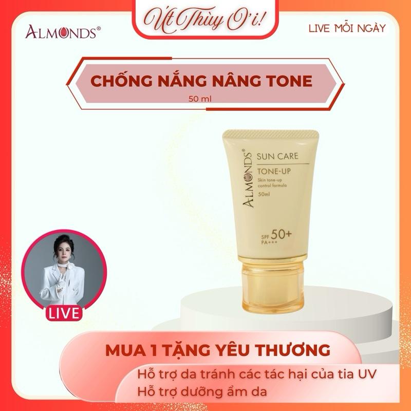 Kem Chống Nắng Nâng Tone Phổ Rộng 3 Màng Lọc ALMONDS - Hỗ Trợ Làn Da Tránh Tác Động Từ Ánh Nắng Mặt Trời chong nang