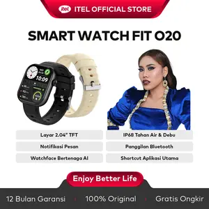 [Exclusive evi_masamba +Free Strap] itel Smart Watch ISW-O20 AI Watch Face | Pemantau Kesehatan 24 Jam | Panggilan BT | Layar HD 2.04" | Tahan Air IP68