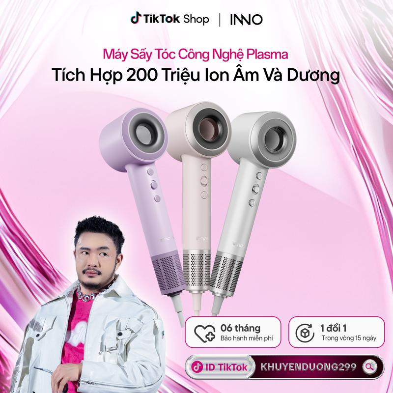 Máy sấy tóc tốc độ cao INNOYO, công nghệ Plasma, hạn chế tóc con I Bảo hành chính hãng 1 năm