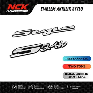 Emblem STYLO 160 Timbul 2PCS Double Layer Mirror Akrilik Pemanis Motor
