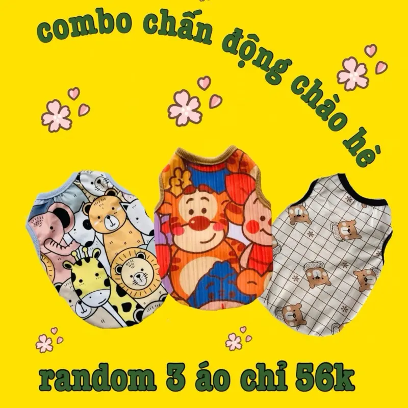 Combo 3 áo bất kì chất liệu cotton thoáng mát