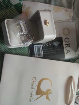 Product Review of 【003Harga telah dibanting, segera di CO】Chard Wake Anting princess round Anting wanita elegan high quality cantik elegan anti Zirconia 1 Carat Sertifikat GRA Kotak Indah   CWE002 from M**i 0
