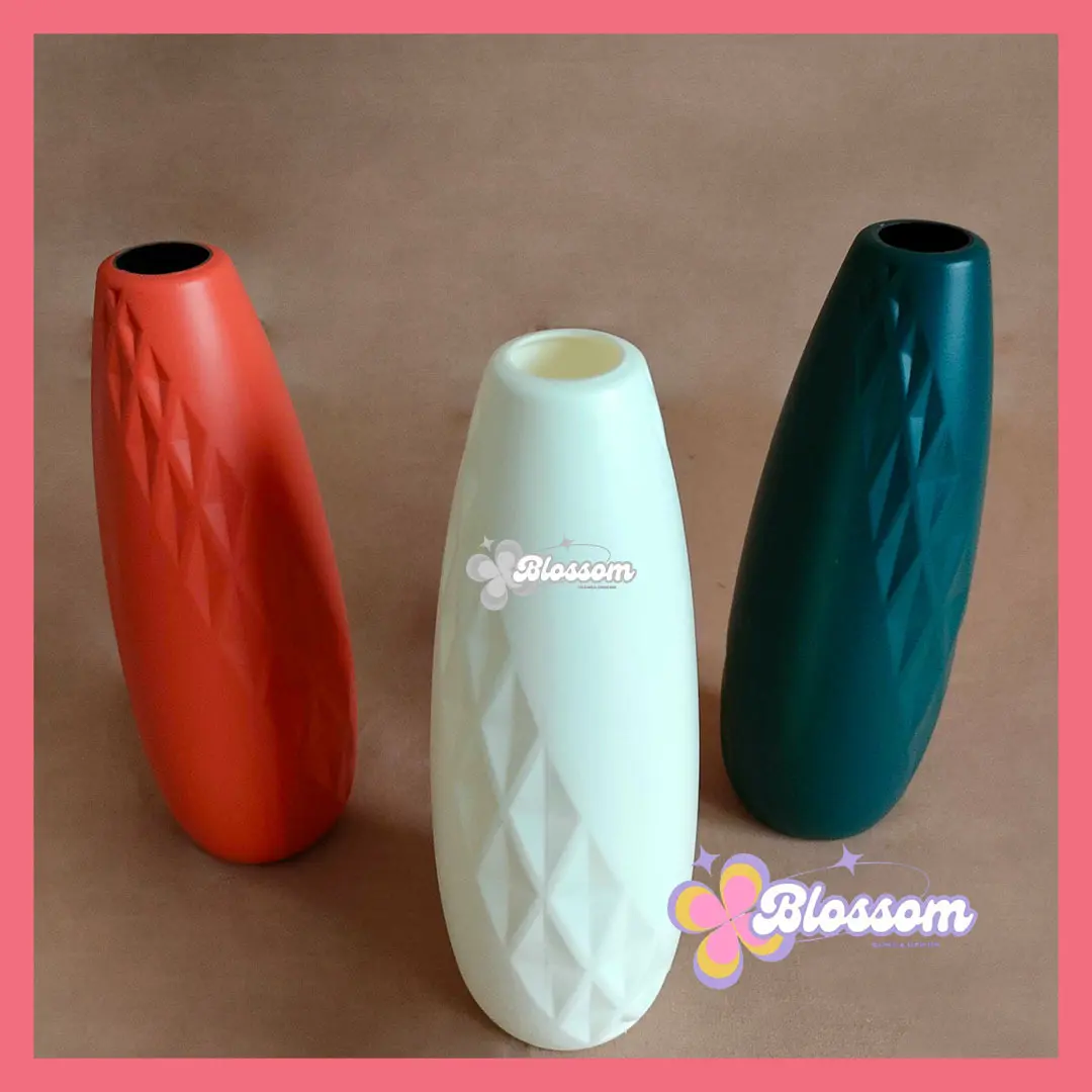 Geometry Vas Bunga Plastik Buatan Dekorasi Hias Pajangan