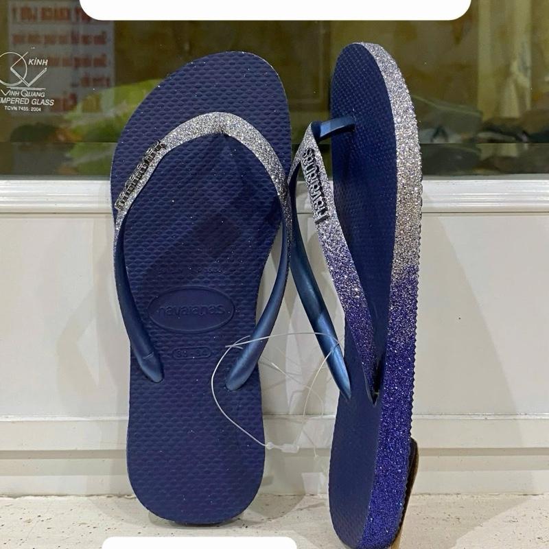 DÉP HAVAIANAS NỮ KIM TUYẾN VIỀN ĐẾ NHÀ THIÊN TRANG HA VA . CAO SU . NGOÀI TRỜI . DU LỊCH . 4 MÙA . DẠO PHỐ . ĐI CHƠI . ĐI TIỆC