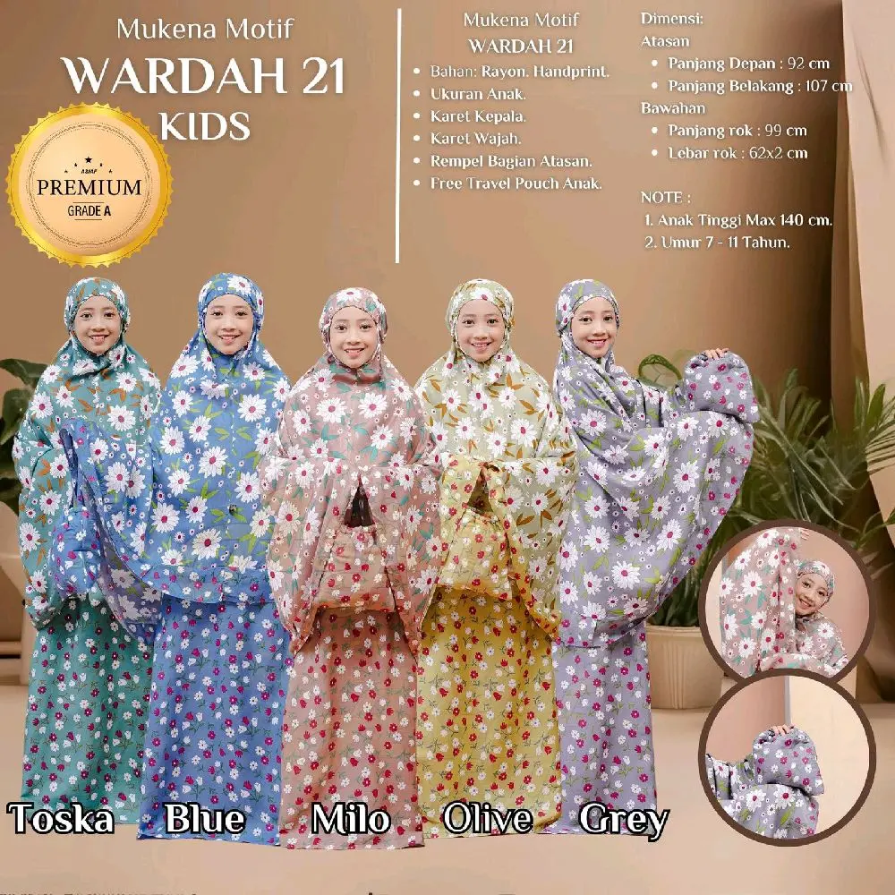 Mukena Anak Wardah 21 Rayon Premium